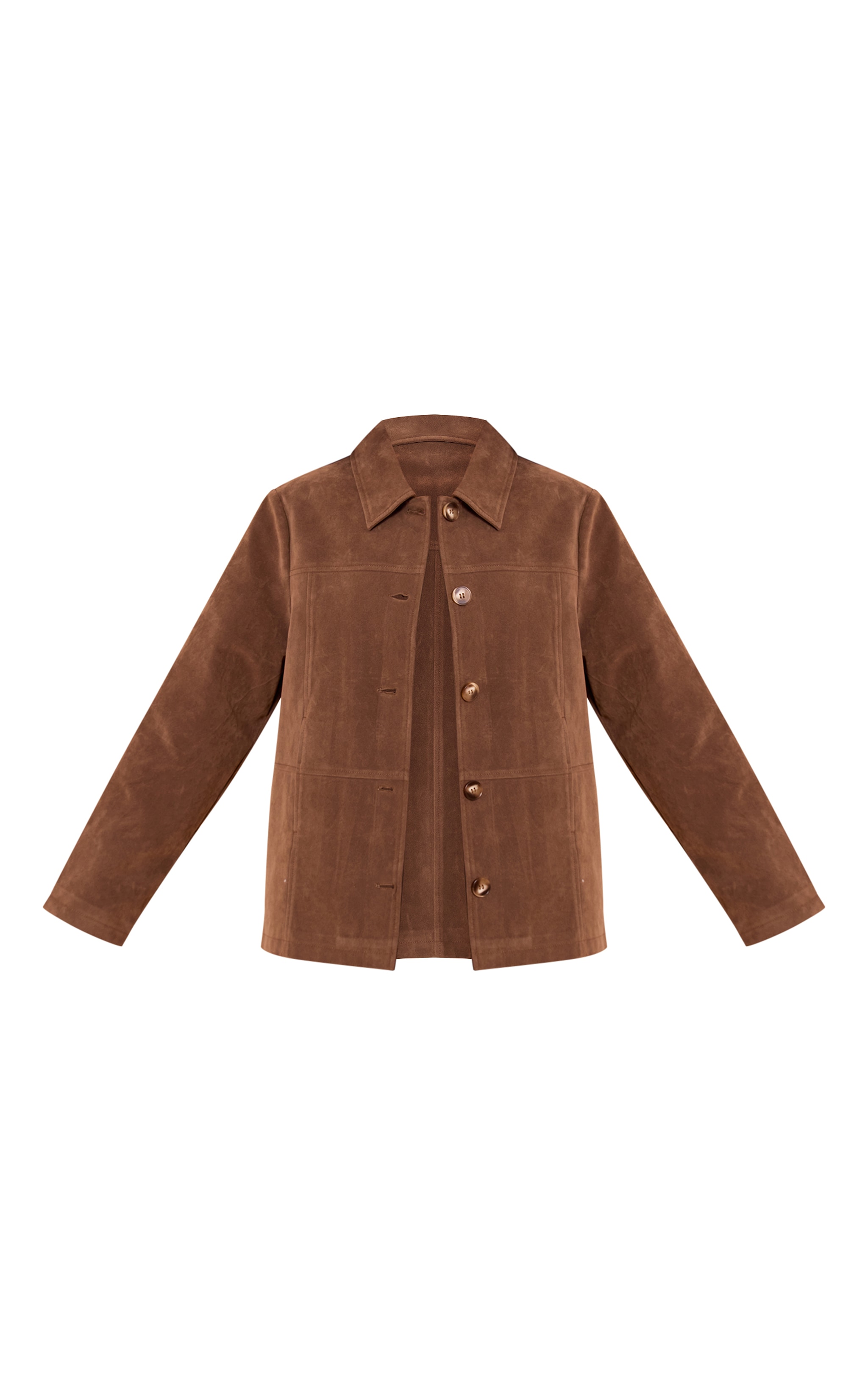 Mocha Suede Button Detail Jacket image 5
