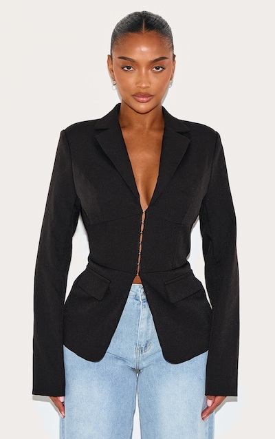 Shape Blazer de tailleur noir à décolleté et taille cintrée