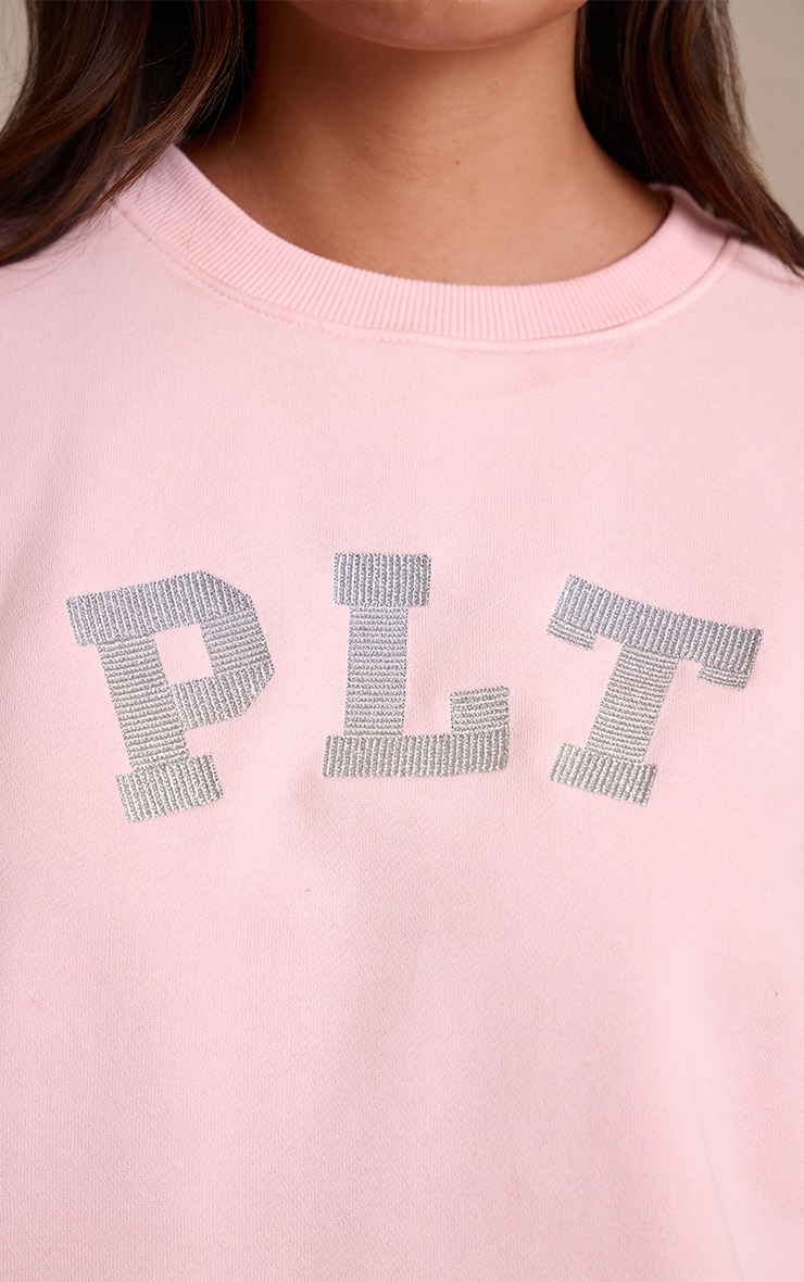 PLT Pink Glitter Logo Pullover Sweatshirt image 4