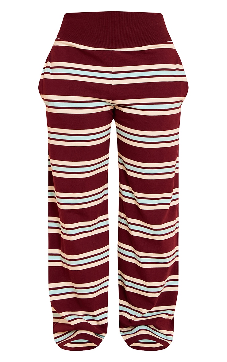 Shape Burgundy Striped Straight Leg Pant image 5