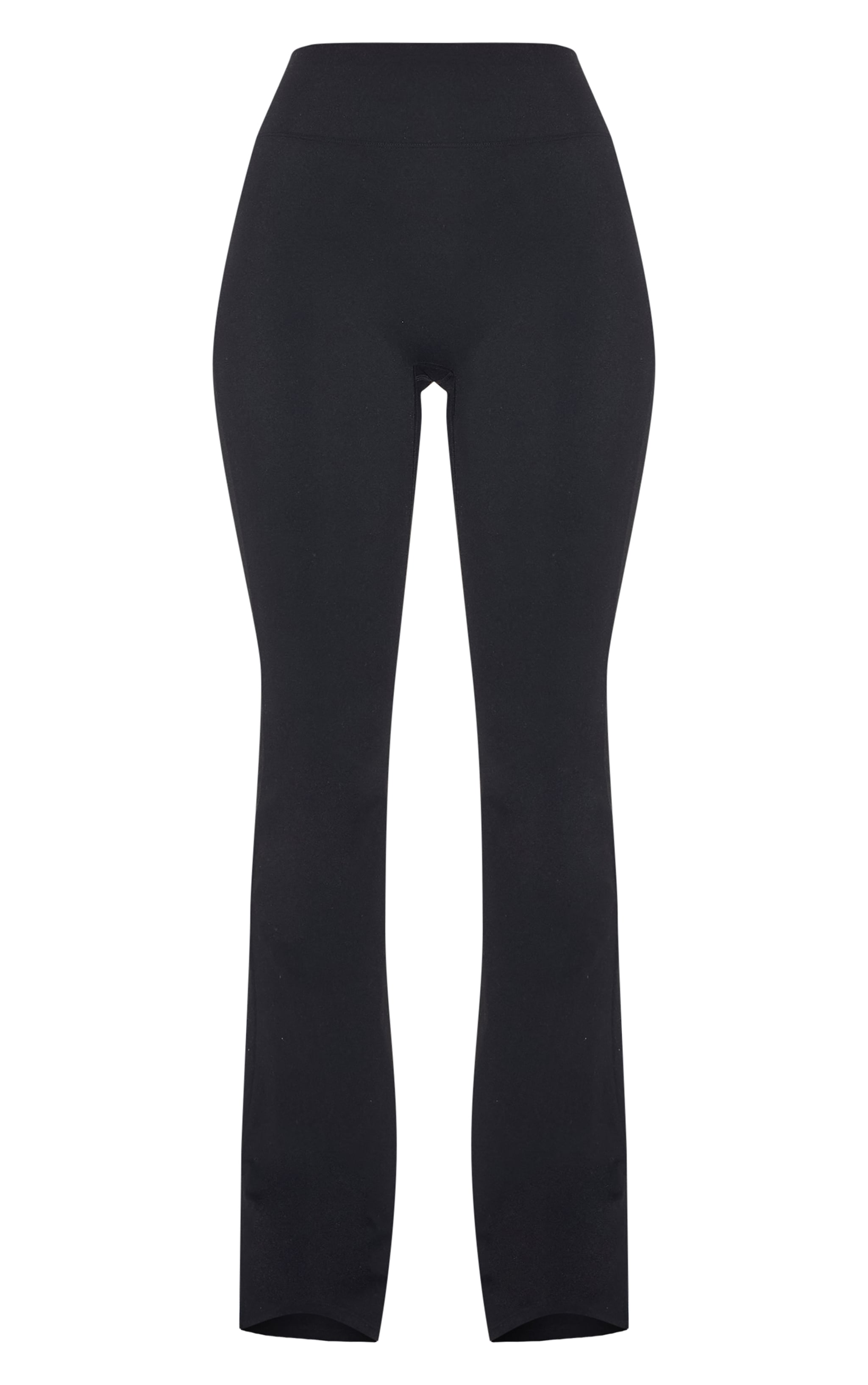 Tall Black Snatched Sculpt Seam Detail Flare Leggings image 5