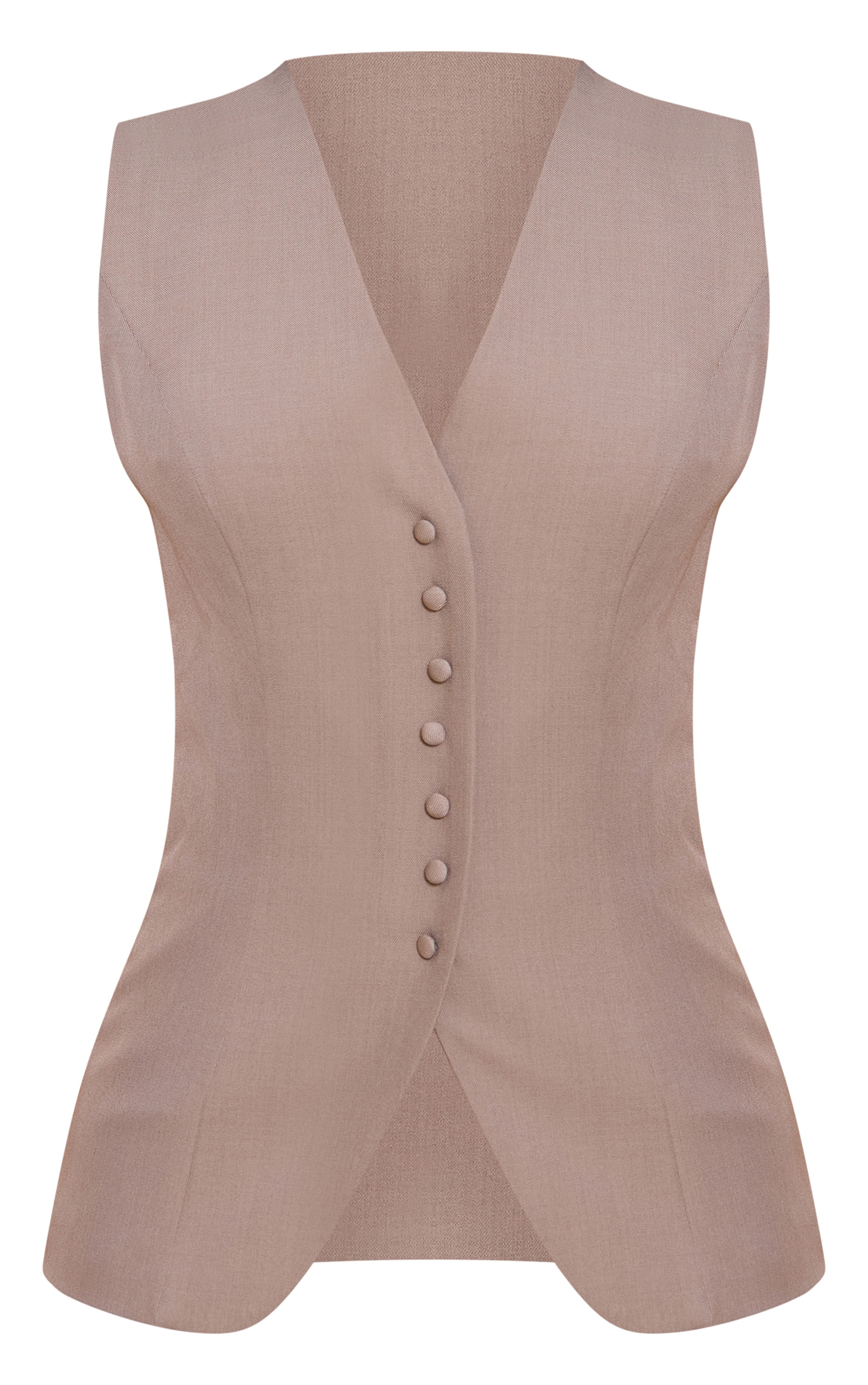 Petite Mushroom Button Up Collarless Vest image 5