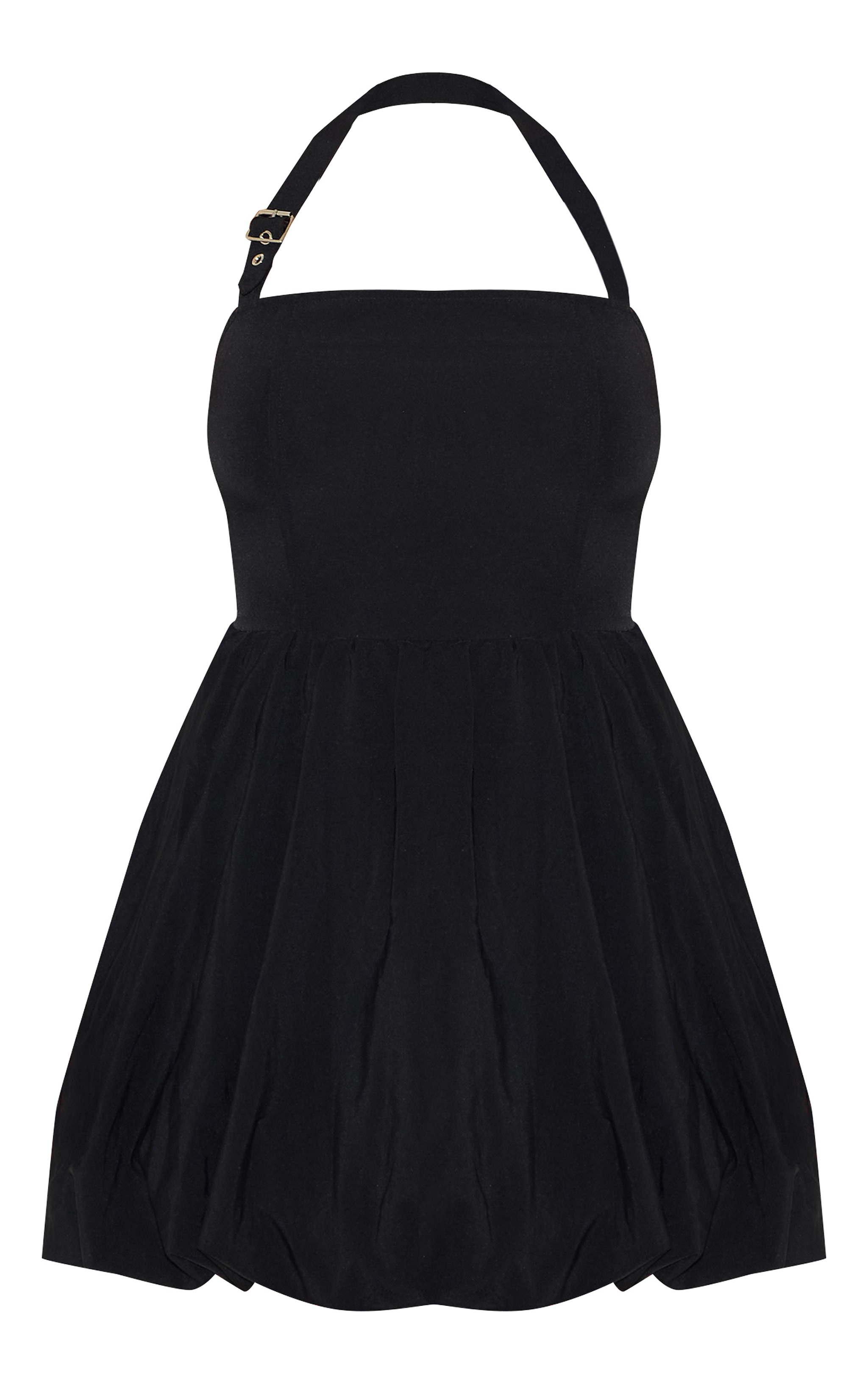 Plus Mini-robe bouffante noire à dos nu et détail boucle image 5