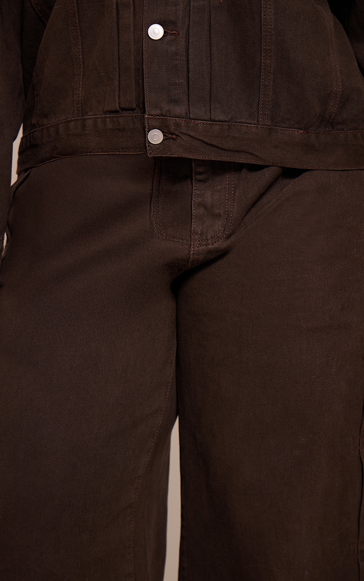 Plus Dark Chocolate Pleat Detail Denim Jeans image 4