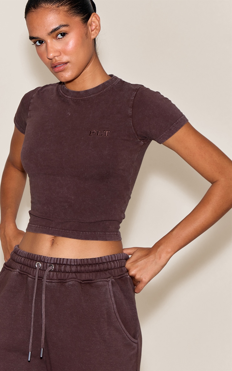 Chocolate Washed Fitted T-shirt image 4