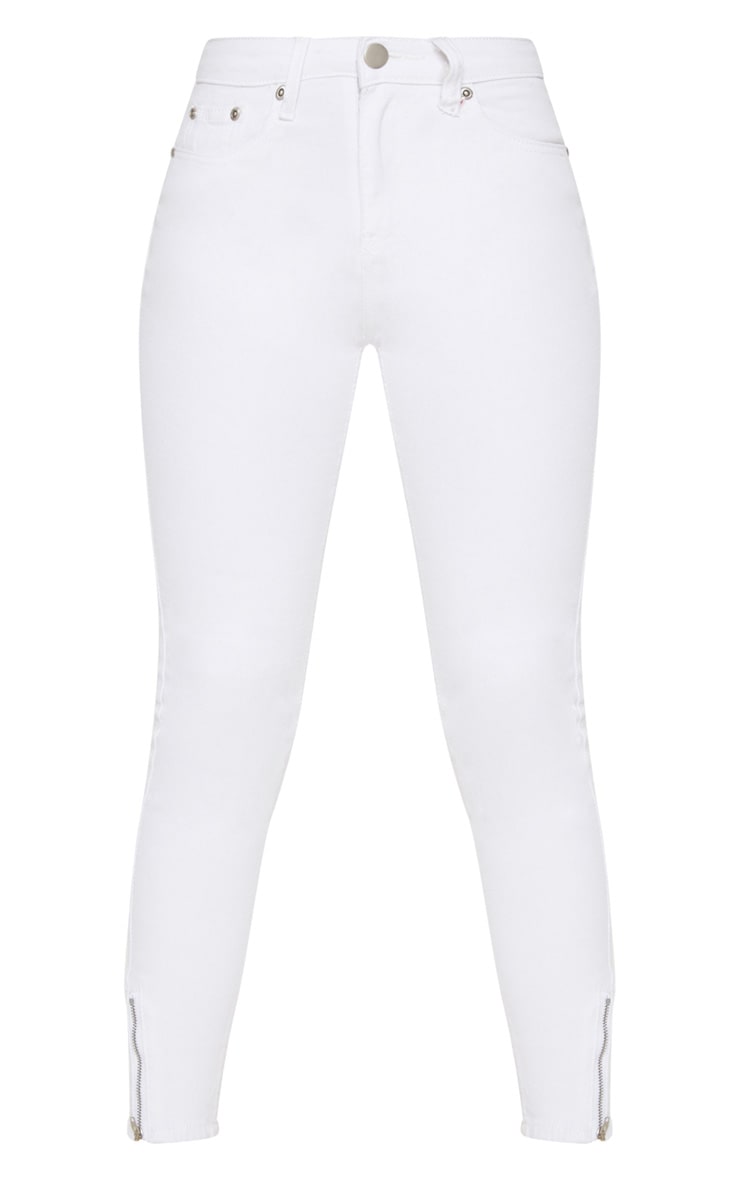 white ankle grazer jeans
