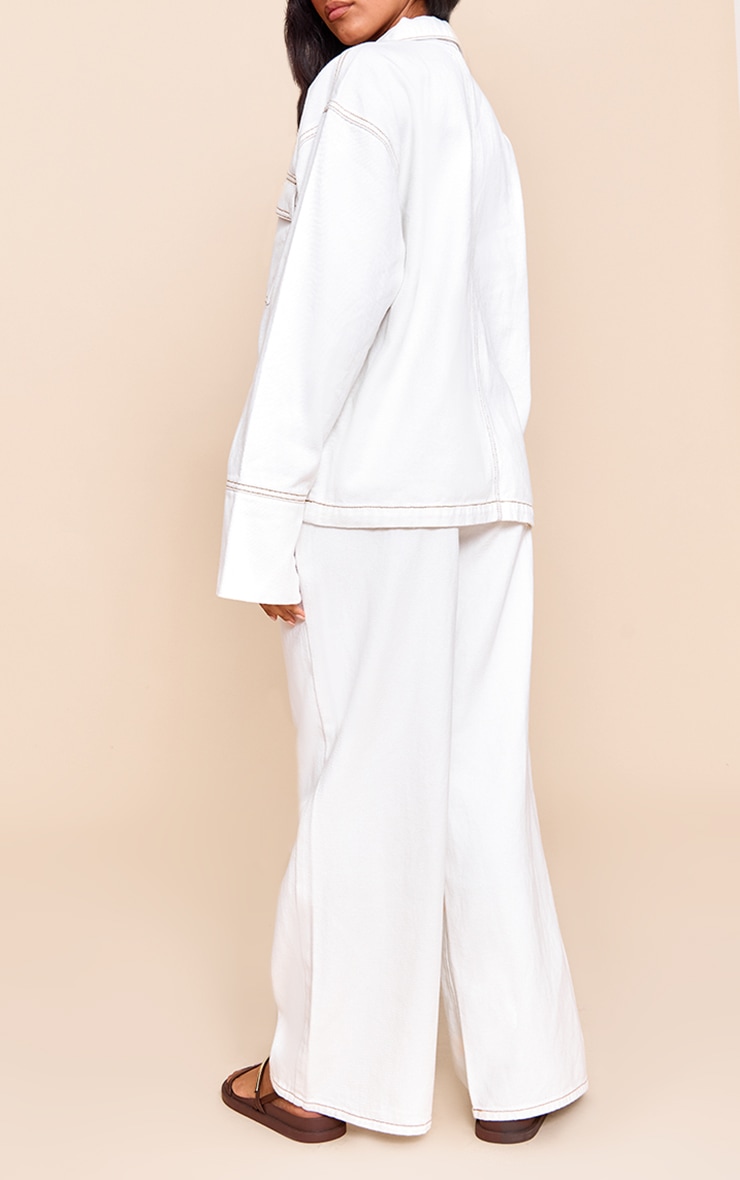 White Slouchy Wide Leg Style Jeans image 3