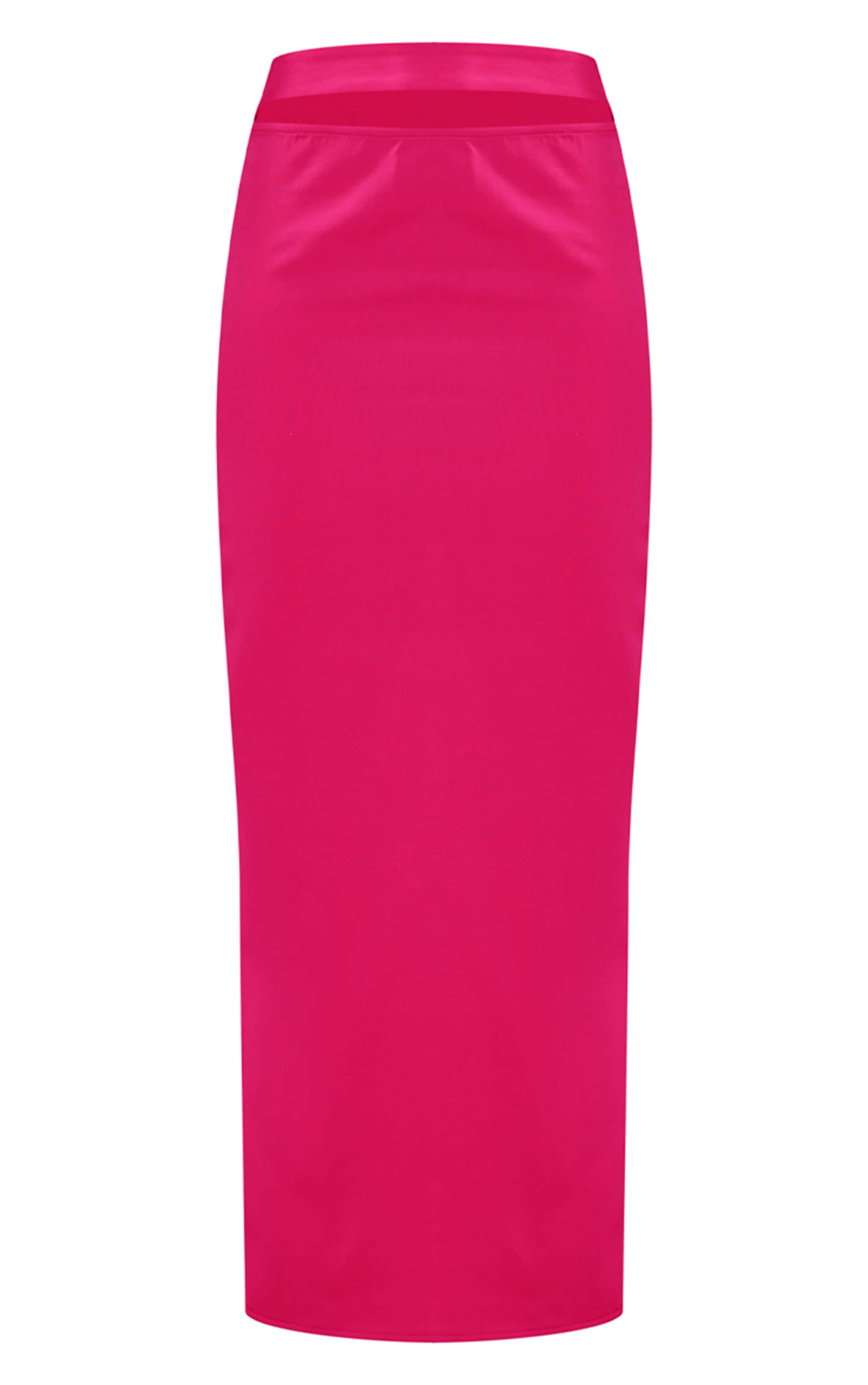 Hot Pink Woven Cut Out Waist Maxi Skirt image 5