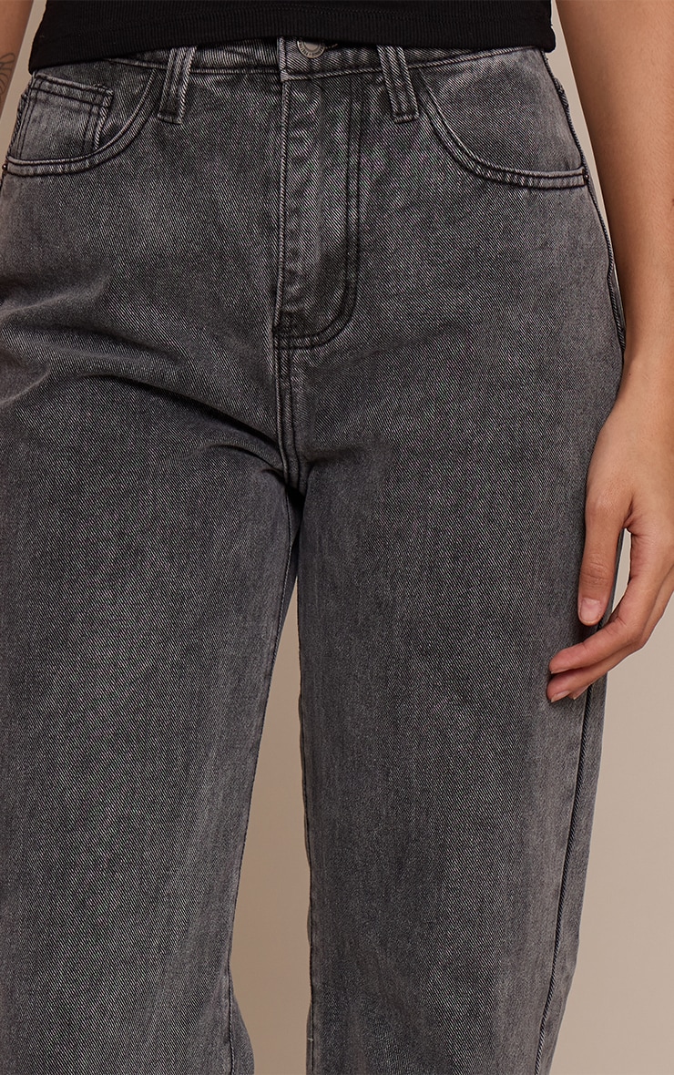 Tall Washed Grey High Waist Straight Leg Jeans
