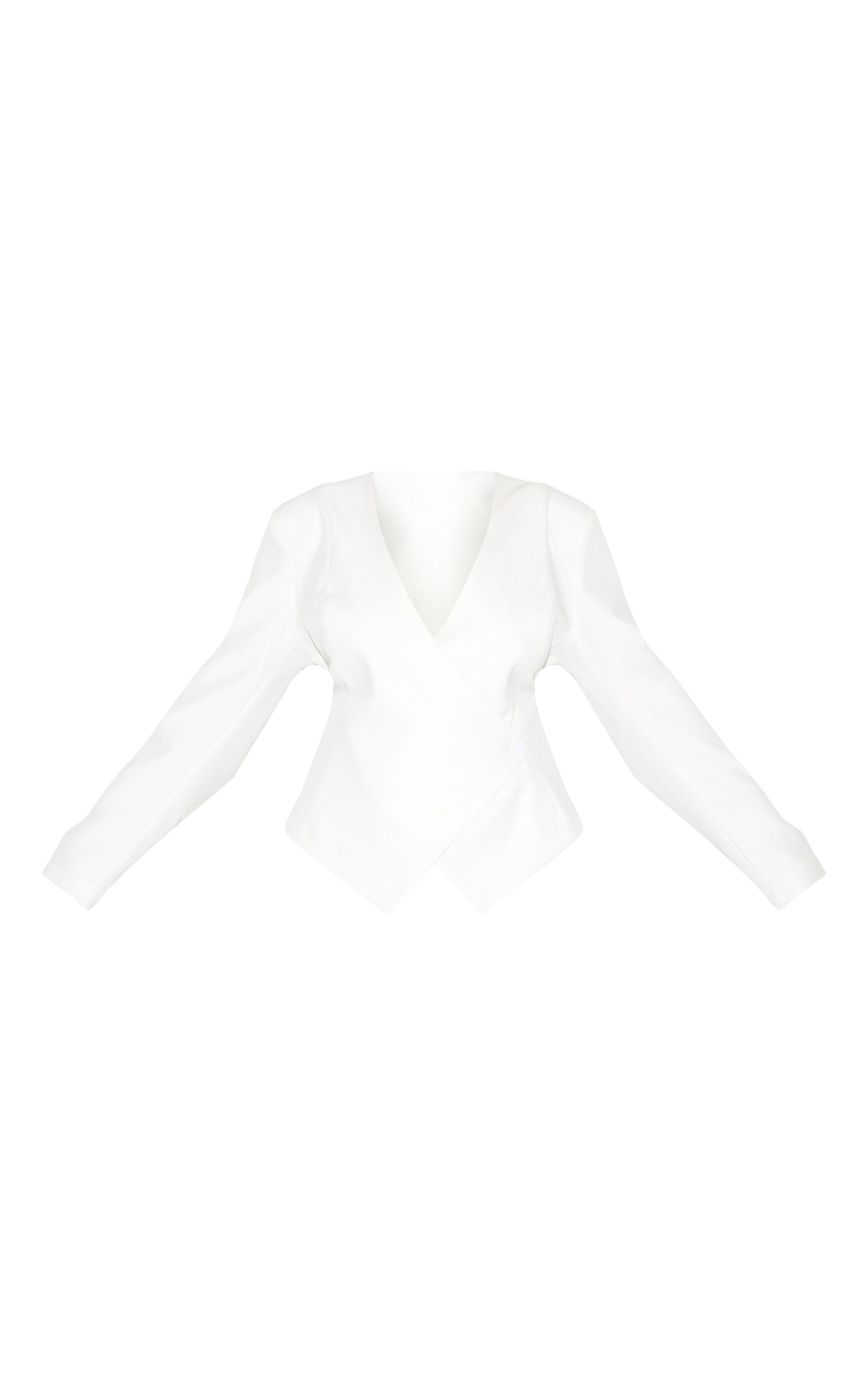 Plus Cream Tailored Cinched Woven Asymmetric Blazer image 5