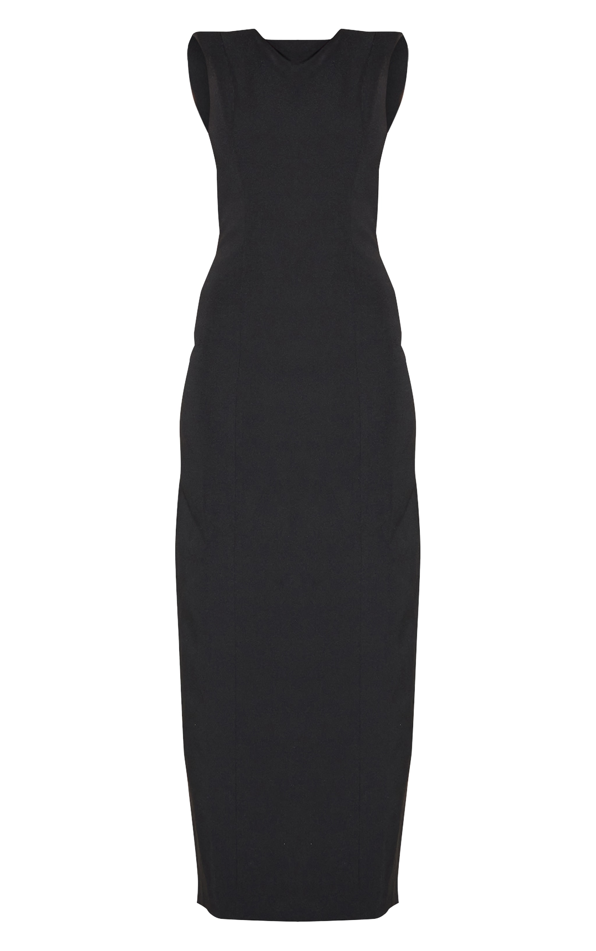 Robe longue tissée noire à col bateau image 5