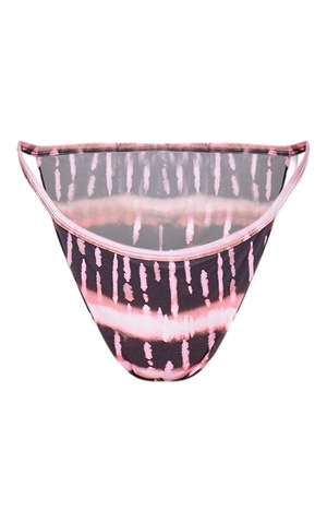 Black Tie Dye Tanga Wrap Top Bikini Bottom Prettylittlething