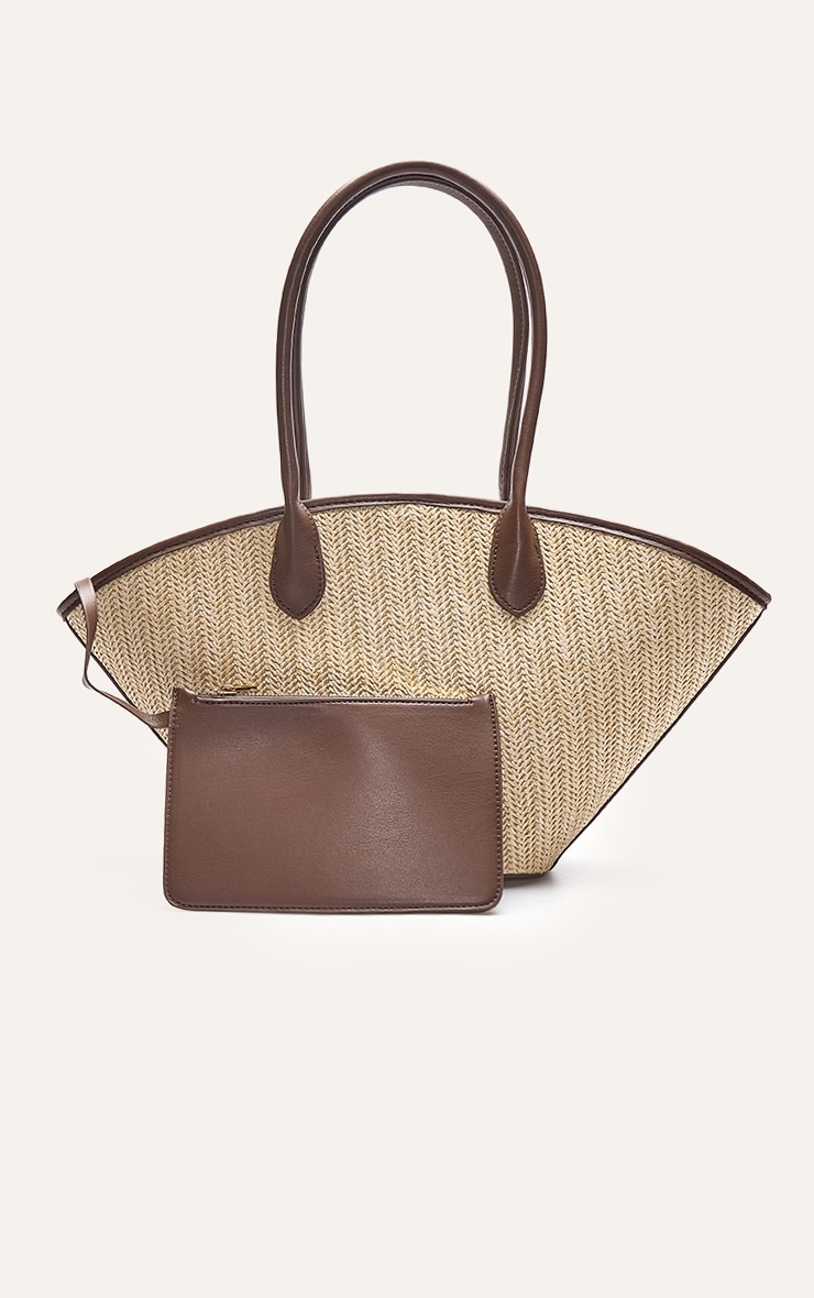 Raffia Bucket Tote Bag image 1