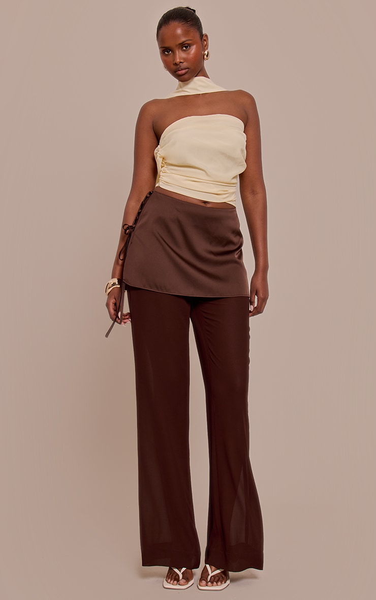 Cream Chiffon Bandeau Scarf Detail Top image 3