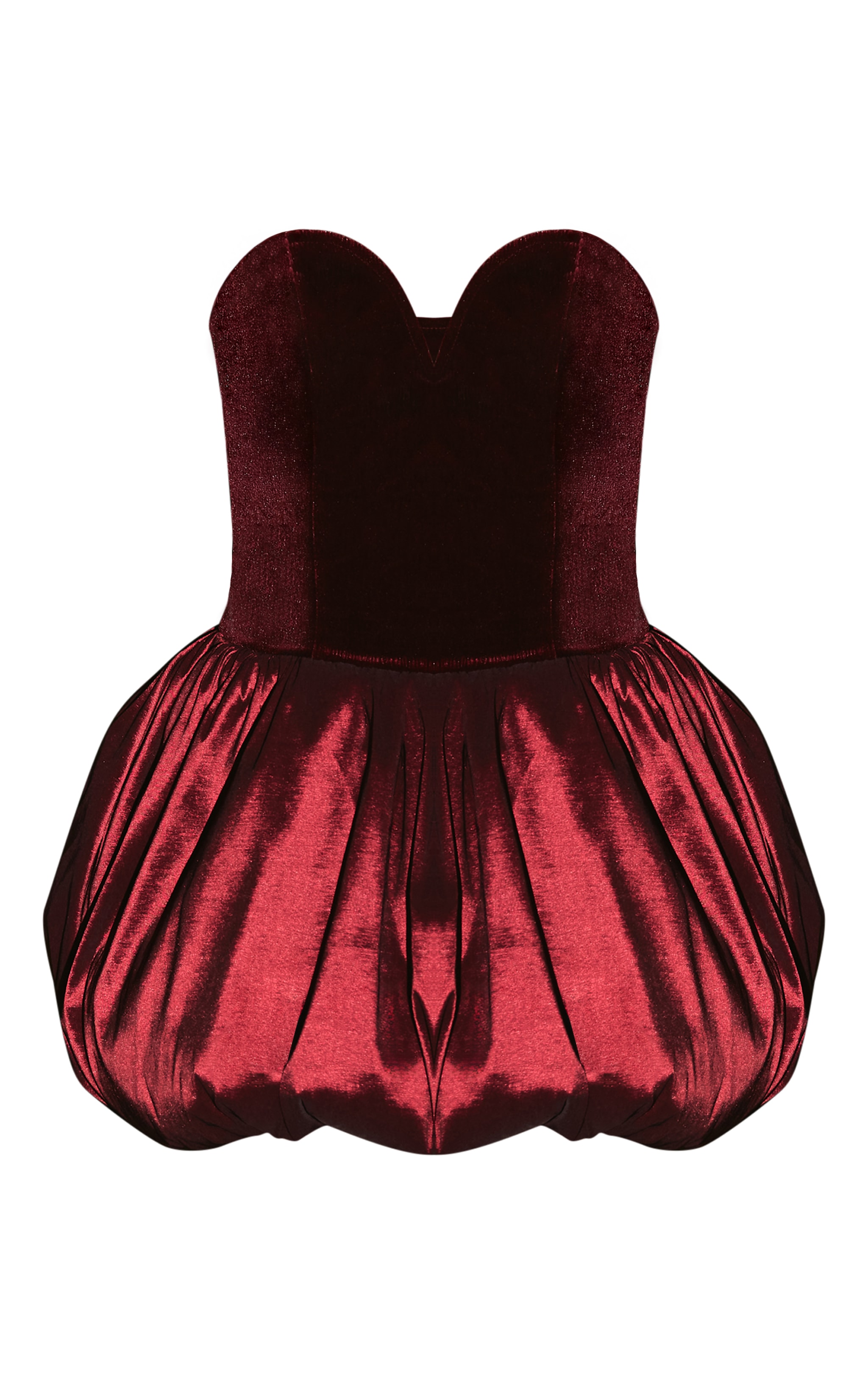 Burgundy Velvet Puff Ball Dress image 6