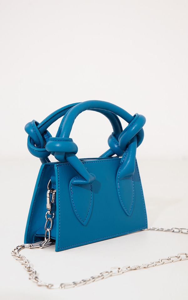 Blue Mini Pu Knot Handle Grab Bag PrettyLittleThing USA