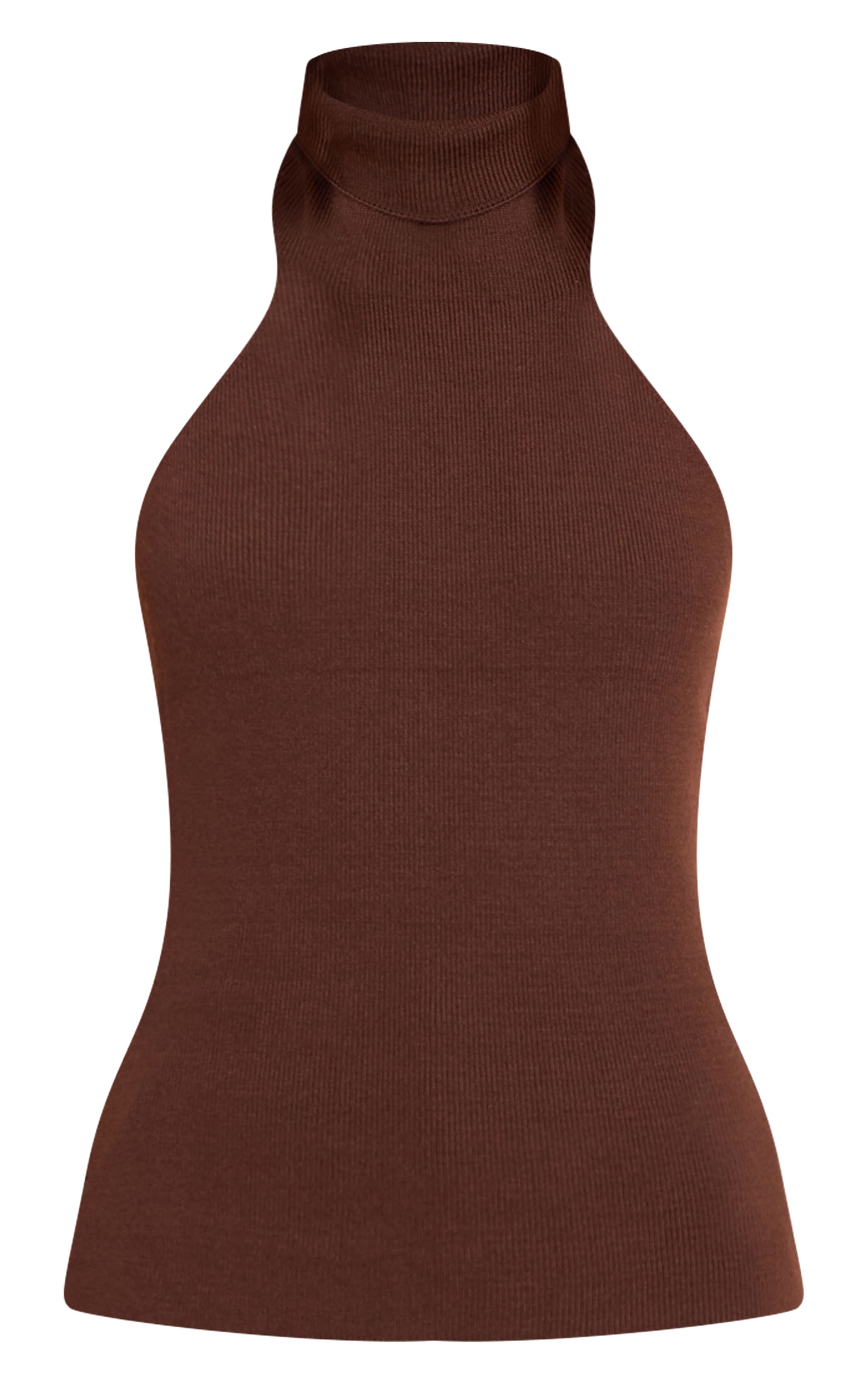 Chocolate Compact Knit Halterneck Top image 5