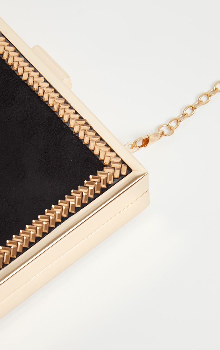 Pochette rigide noire en velours. Accessoires | PrettyLittleThing FR