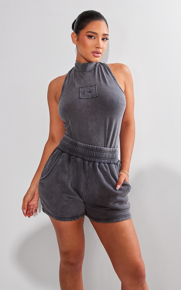 Shape Short taille haute en sweat gris anthracite image 4