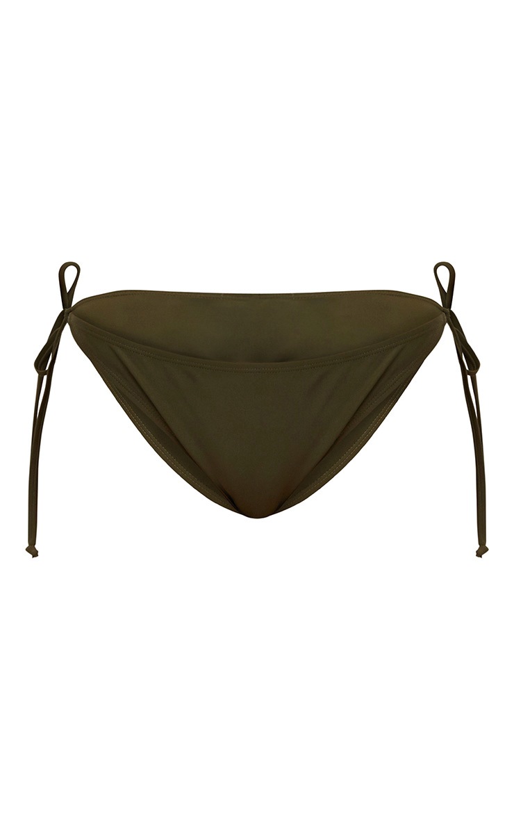 Mix & Match Khaki Ruched Bum Tie Side Bikini Bottoms PrettyLittleThing IE