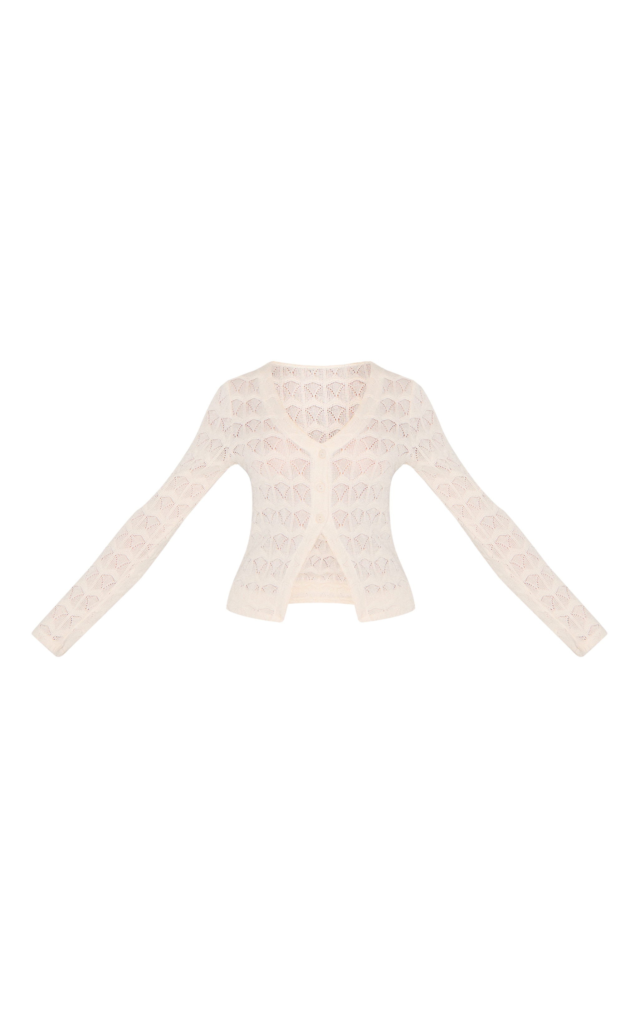 Almond Textured Button Up Long Sleeve Cardigan image 5