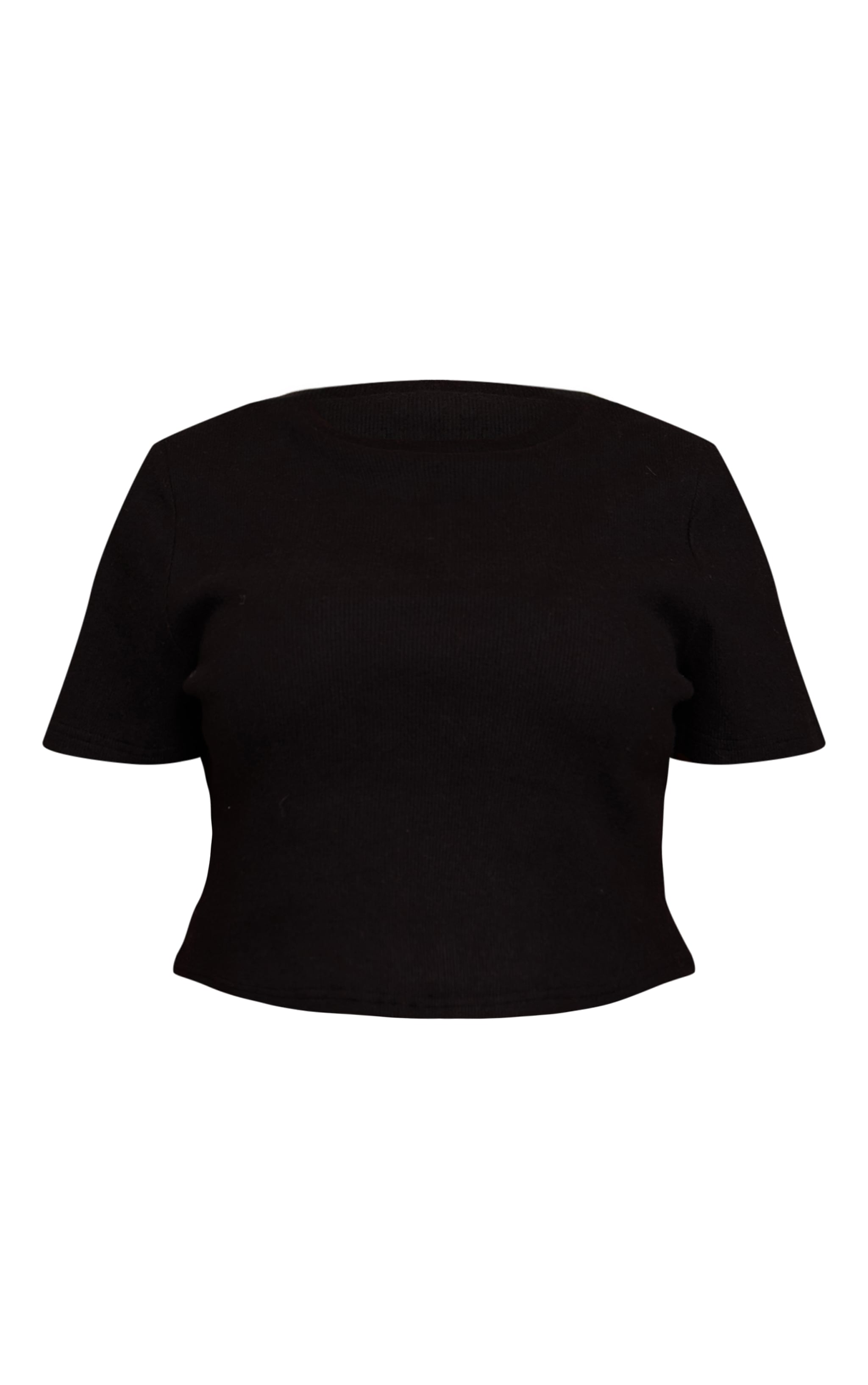 Plus Black Soft Touch Rib Crop Top image 5