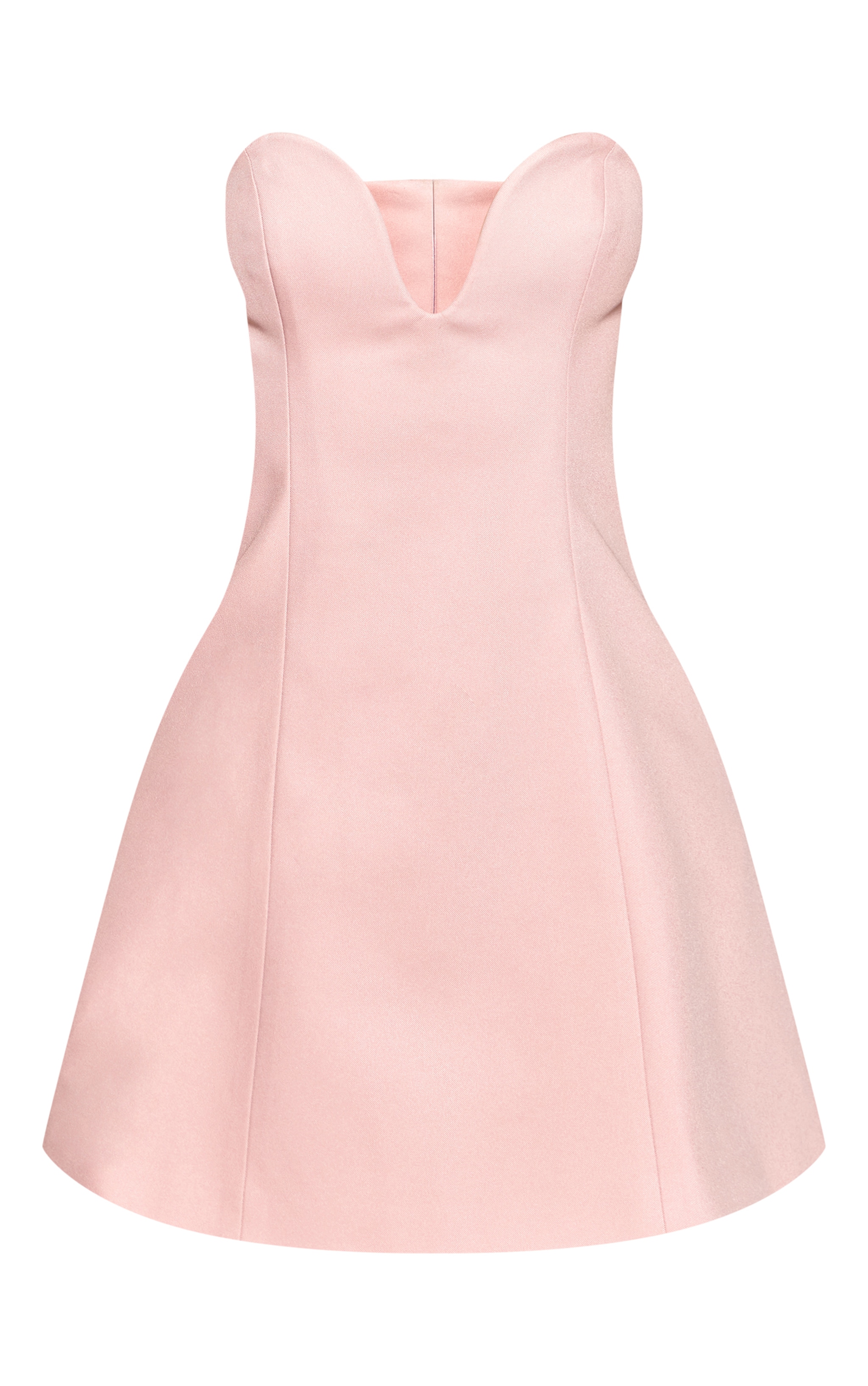 Petite Baby Pink Sweetheart Neck A-line Mini Dress image 5