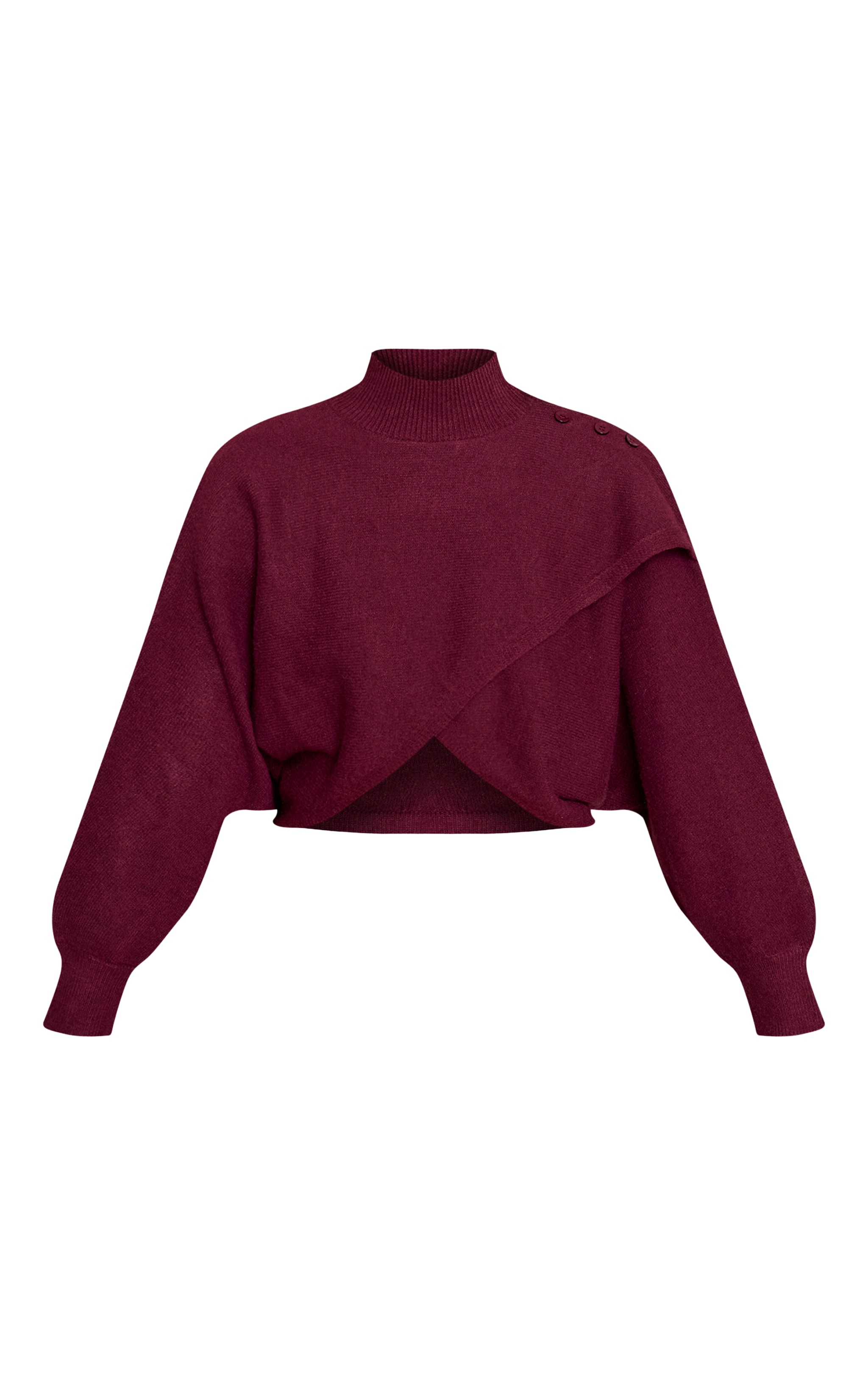 Burgundy Wrap Knit Jumper  image 5