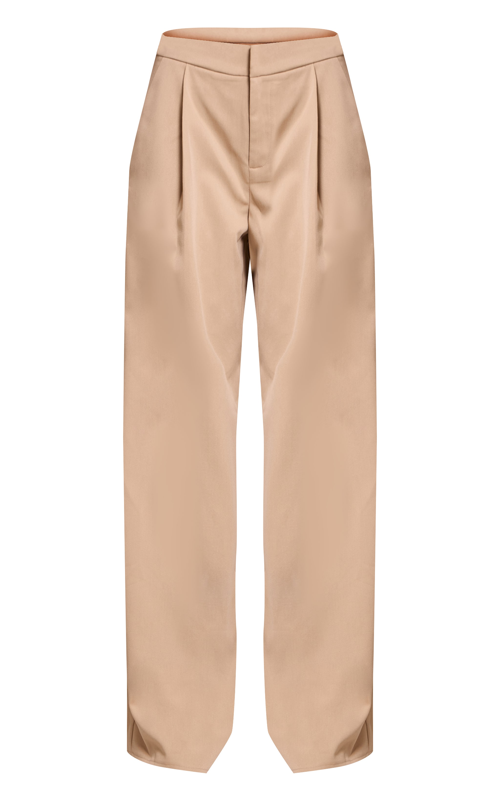 Tall Sand Premium Woven Tailored Wide Leg Pleated Front Pants image 5
