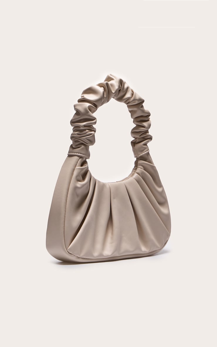 Cream Extreme Ruched Handle Shoulder Bag image 2