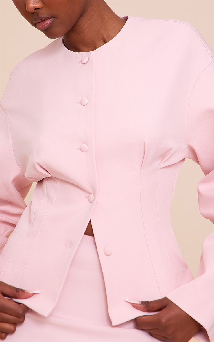 Blush Tailored Woven Boxy Balloon Sleeve Blazer image 4