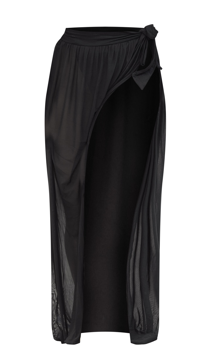 Black Tie Side Maxi Beach Sarong image 5