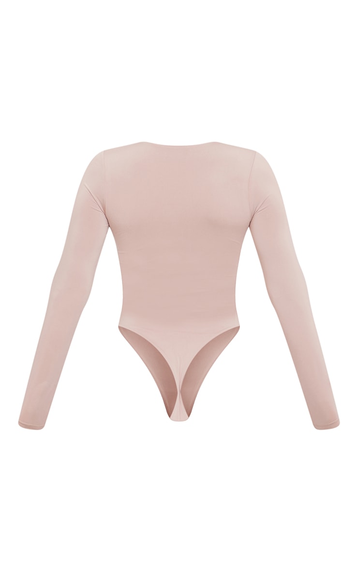Basic Camel Slinky Long Sleeve Bodysuit image 6