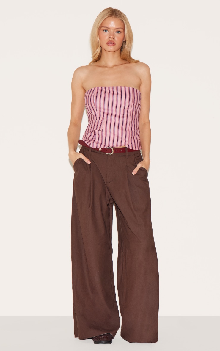 Pink Corduroy Striped Bandeau image 3