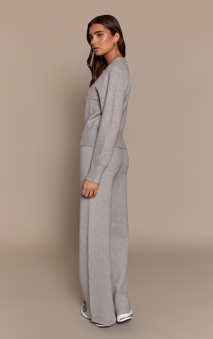 Grey Marl Compact Knit Pant image 3