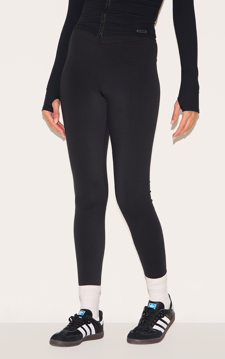 Legging de sport style Sculpt Luxe brossé noir à taille haute et derrière froncé image 2