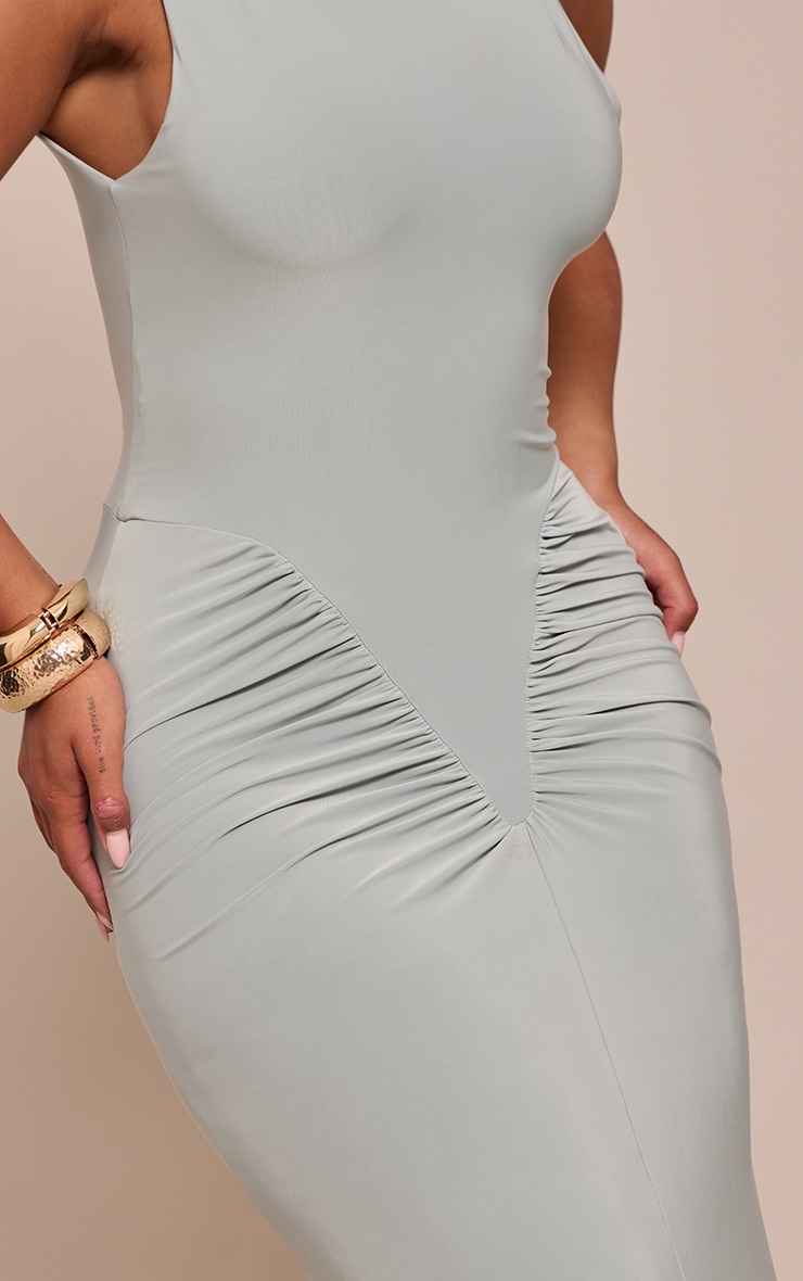 Shape sage Sleeveless Ruched V Waist Maxi Dress image 4