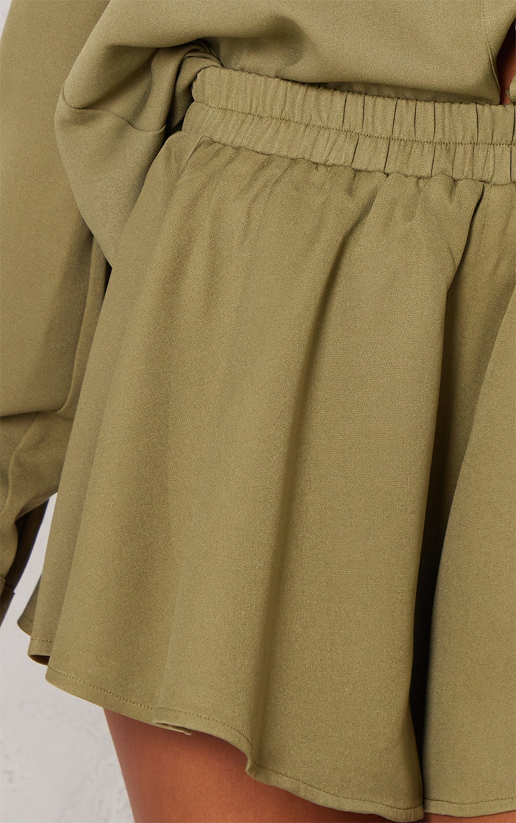 Khaki Woven Floaty Shorts image 5