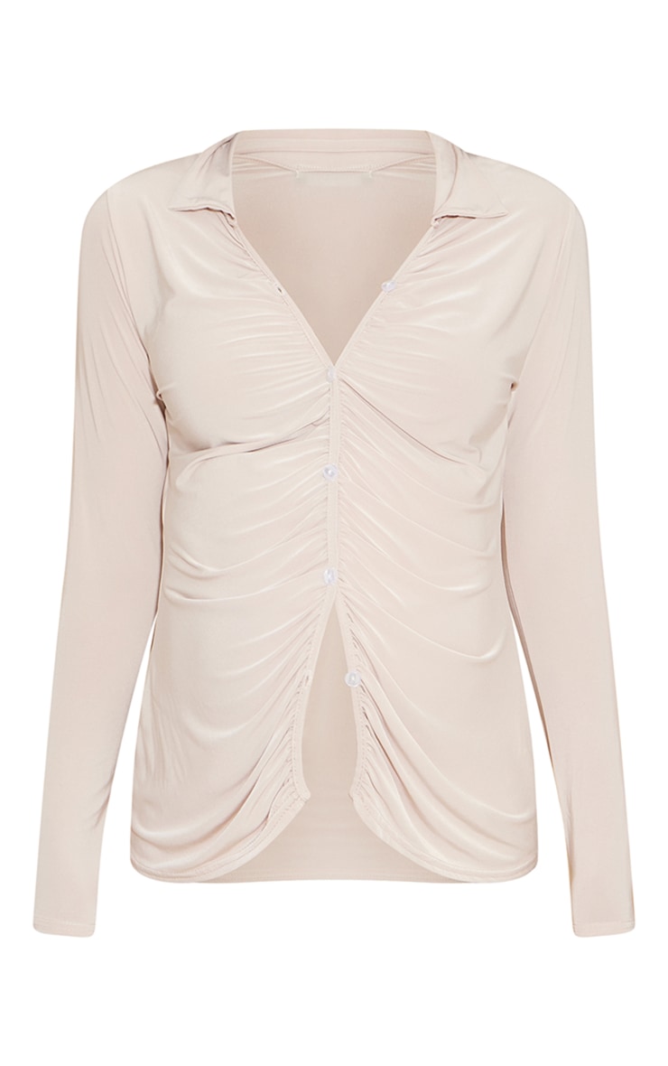 Maternity Stone Soft Touch Ruched Top image 5