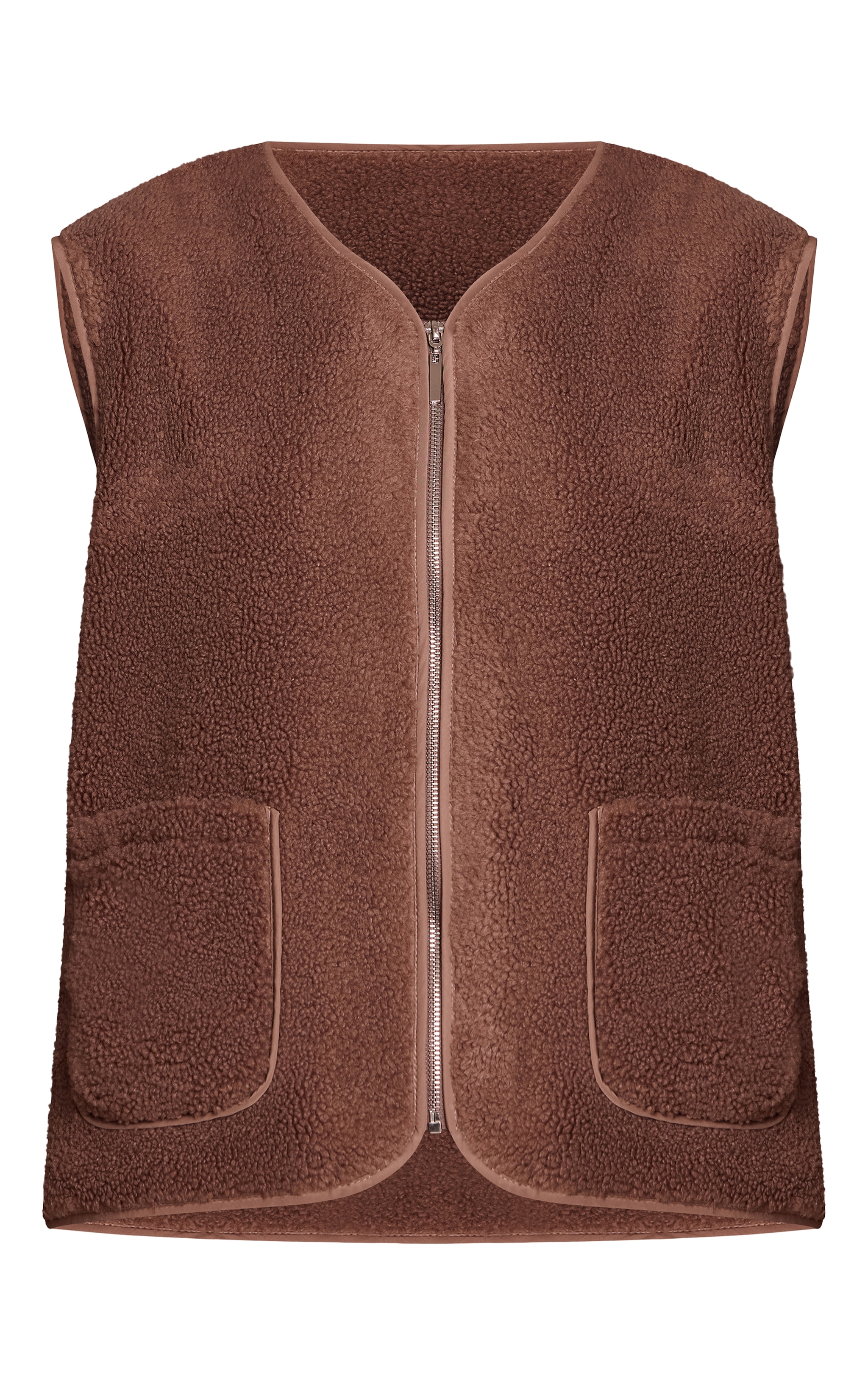Beige Borg Vest image 5