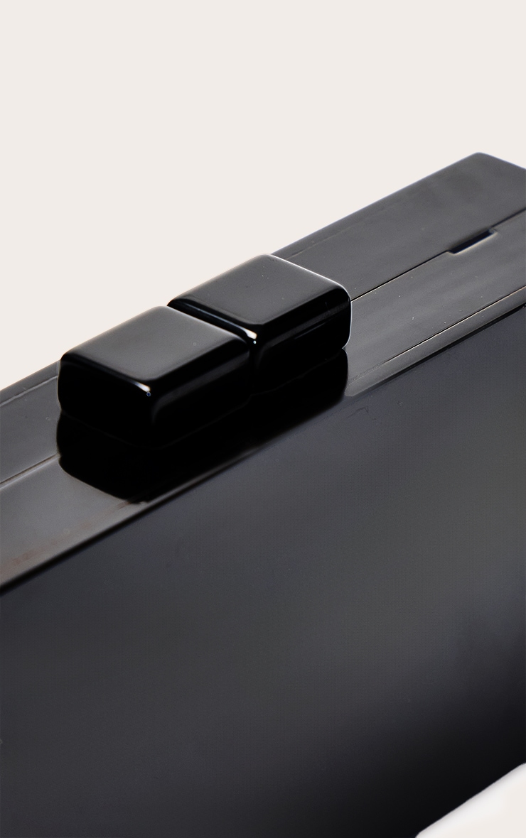 Pochette rigide rectangulaire vernie noire image 5