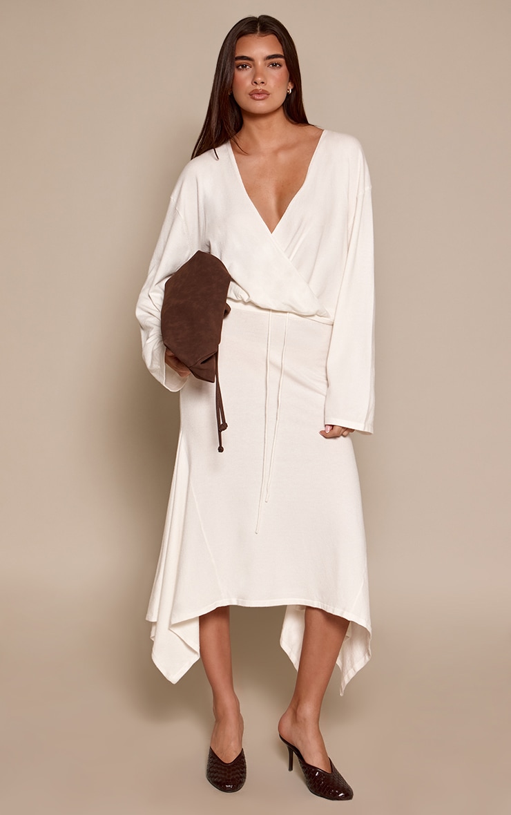 Cream Floaty Godet Knitted Skirt