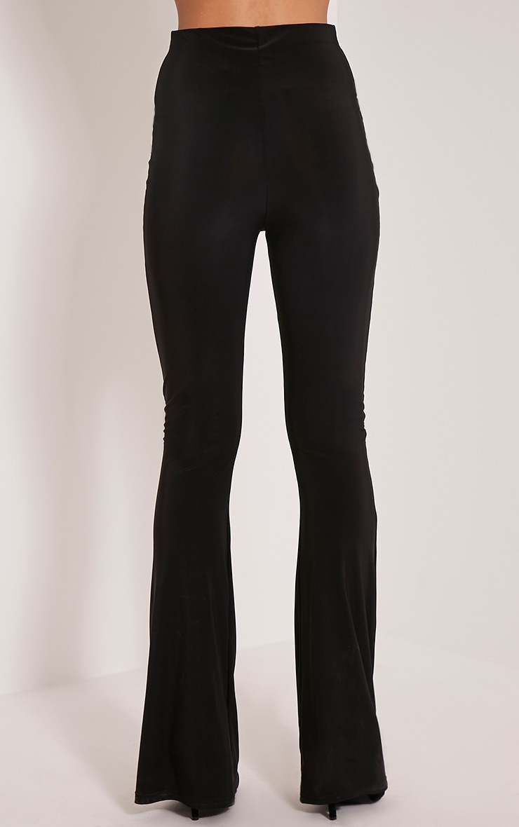 black slinky flared trousers