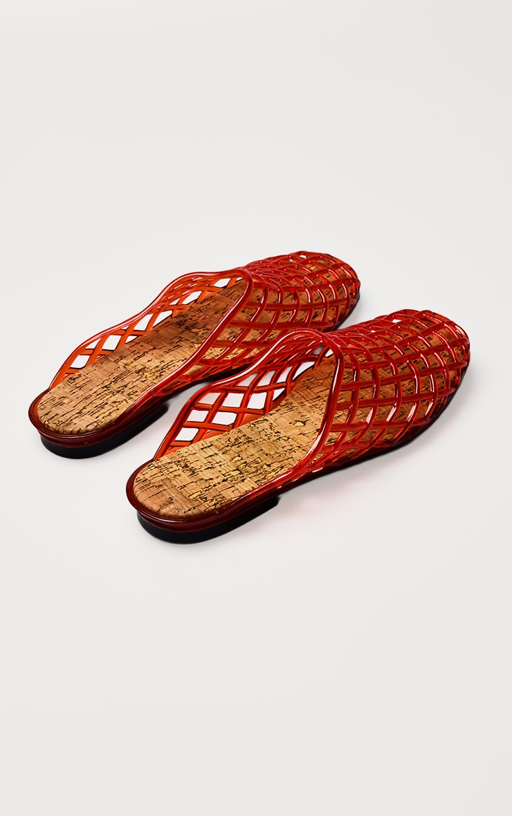 Orange Jelly Cork Sole Mules image 4