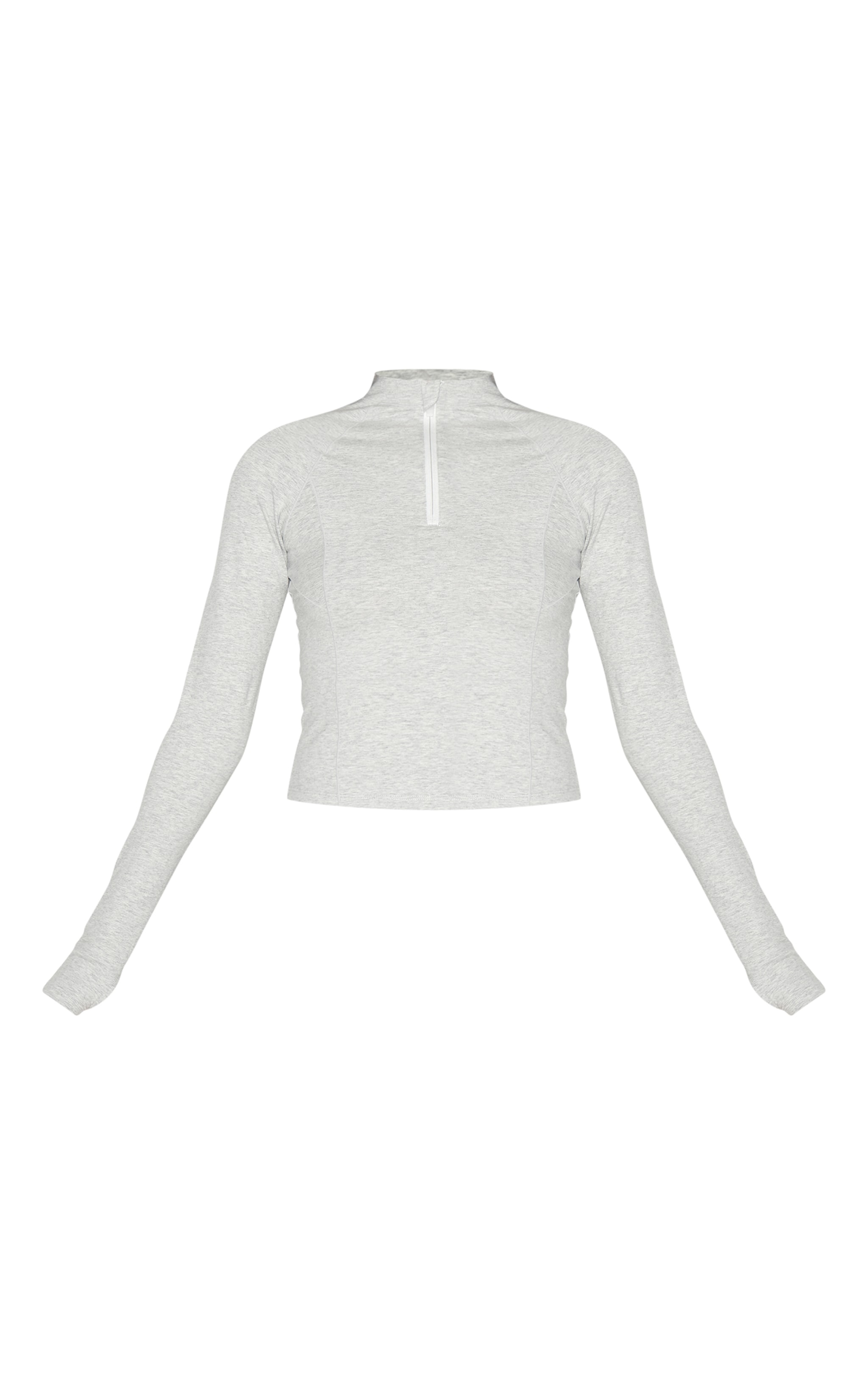 Ash Grey Sculpt Quarter Zip Gym Top image 5