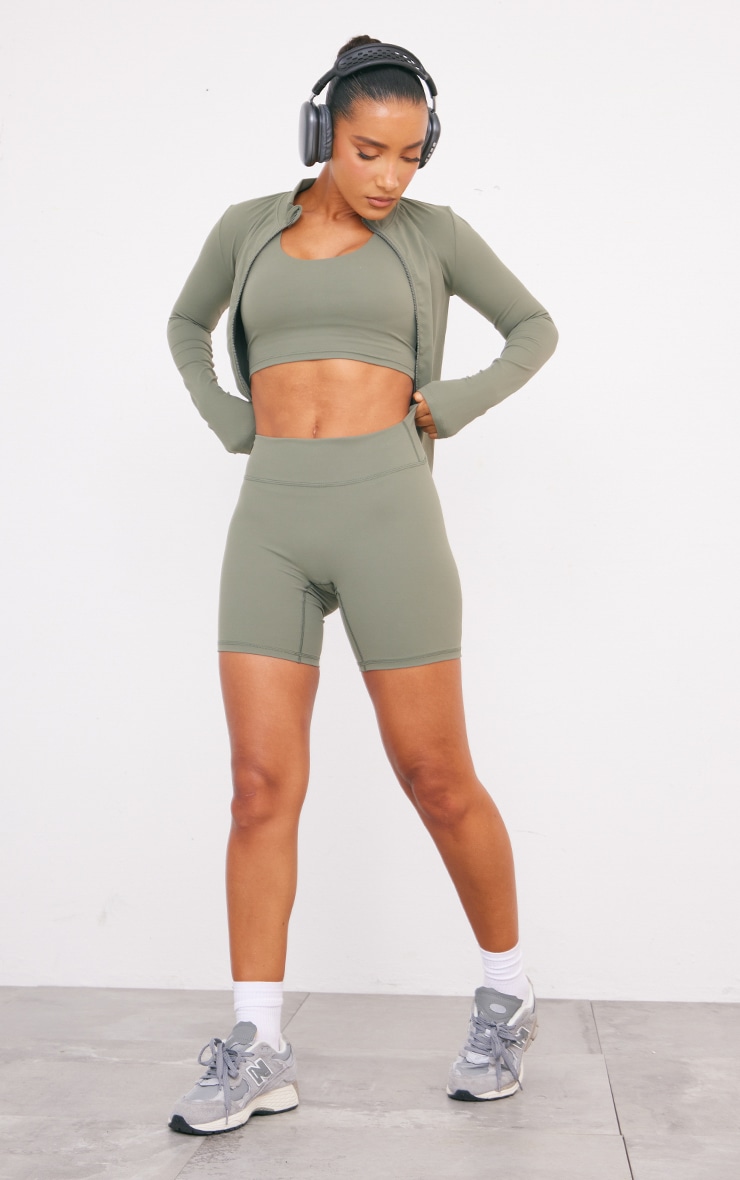Olive Ultimate Sculpt High Waist Gym Shorts image 1