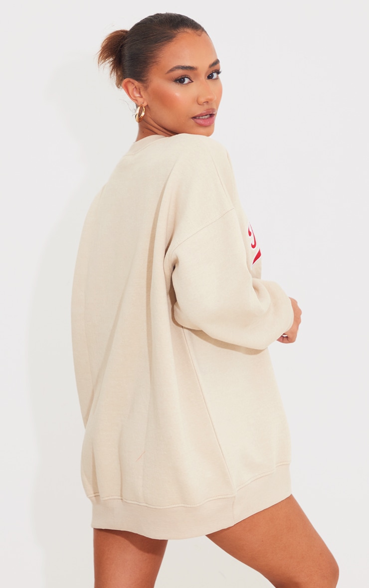 Petite Oatmeal Alaska Oversized Sweatshirt Dress image 2