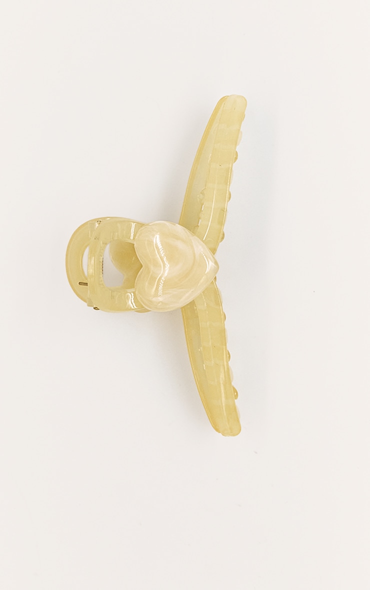 Butter Yellow Heart Claw Clip image 2