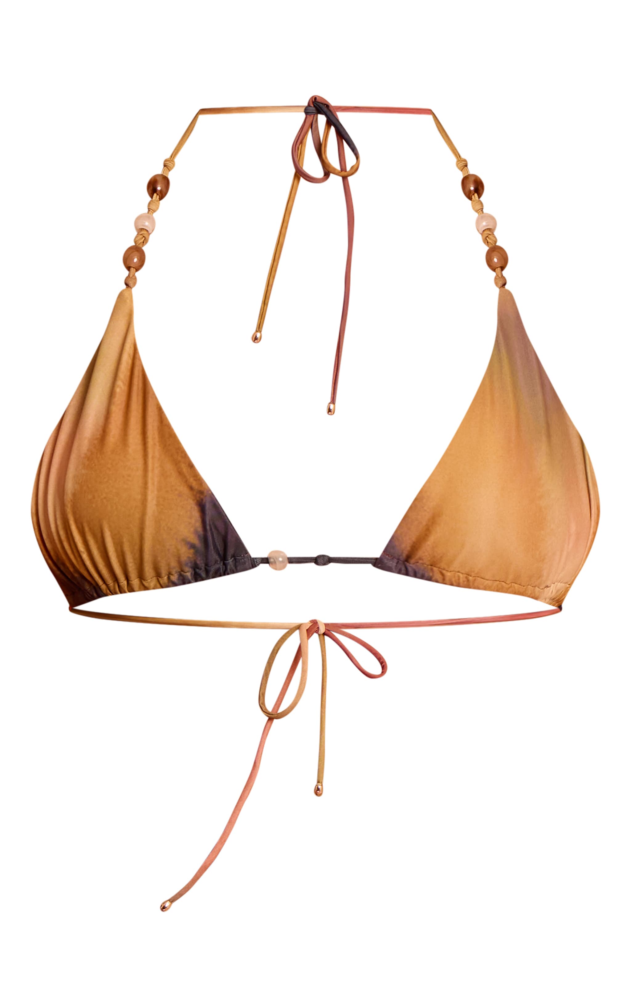 Multi Blurred Print Bead Trim Triangle Bikini Top image 5