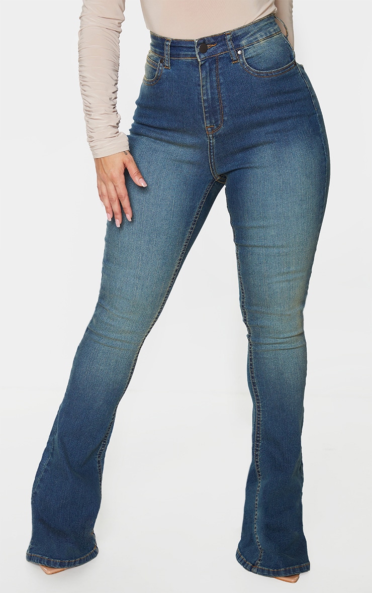 Shape Vintage Wash Denim High Waist Skinny Flared Jeans image 2